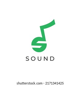 Vector Letter S with music note symbol simple logo icon sign design concept vector illustration