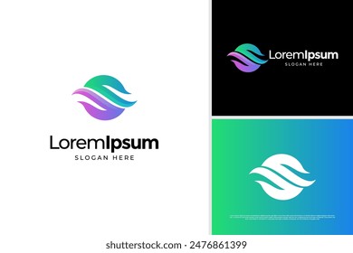 Vector letra S onda logo diseño Plantilla