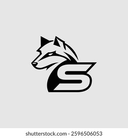 Vector letter S wolf logo design template inspiration, vector illustration.