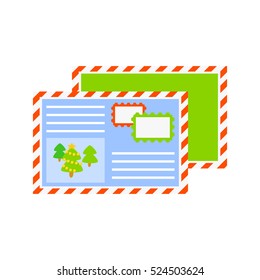 Vector a letter to Santa Claus isolated on white. Cartoon style. Cute funny icon. EPS 10 Vector illustration.