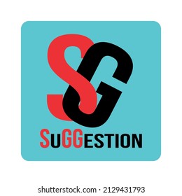 Vector letter SG and simple SUGGESTION text, perfect for content creator logo designs.