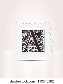 Vector letter A sign alphabet