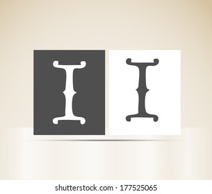 Vector letter I sign alphabet