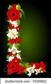 Vector letter for signs with flowers and bird