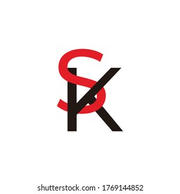 vector of letter sk linked colorful design fit for product logo