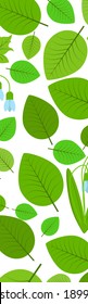 Vector letter I of spring fresh green leaves and flowers. An illustration on the subject of the alphabet.