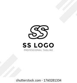 Vector Letter SS logo templates isolated on white black background. Modern Linked Design. 