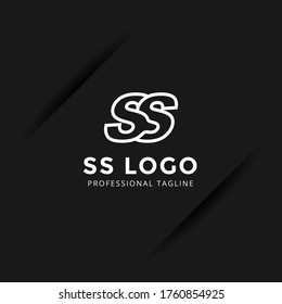 Vector Letter SS logo templates isolated on  black background. Modern Linked Design. 