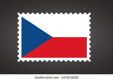 Vector letter stamp flag of CZ. Czech Republic, Czechia flag.