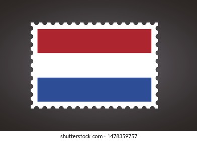 Vector letter stamp flag of NL. Flag of Netherlands.