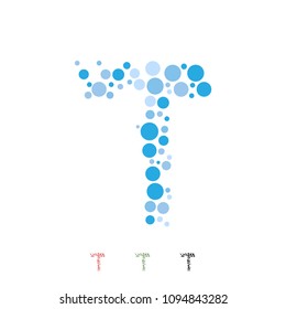 Vector Letter T Alphabet Typo Font Geometric Bubble Circle Sphere Ball Pattern Logo Icon Brand Symbol Shape Object Element Professional Corporate Identity Modern Business