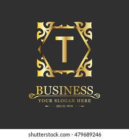 Vector Letter T Business Luxury Logo template Calligraphy template