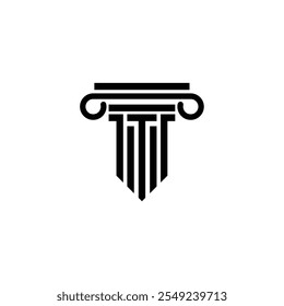 Vector letter T Column logo design template inspiration, vector illustration.