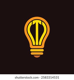 Vector letter T lamp logo design template inspiration, vector illustration.