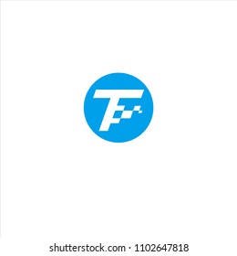 Vector letter T network pixel dots concept logo design template illustration eps 10