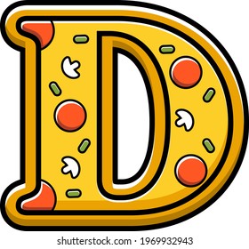 vector letter T. pizza fast food
