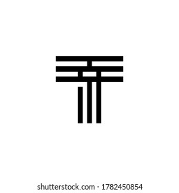 Vector Letter tt uppercase minimalist art monogram. Creative Maze vector linear for Title, Header, Lettering, Logo. Labyrinth Line art style on white background. Modern Design.