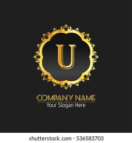 Vector Letter U Business Luxury Logo template Calligraphy template