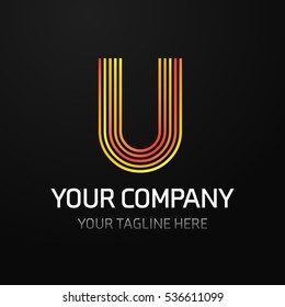 Vector Letter U Business Luxury Logo template Calligraphy template

