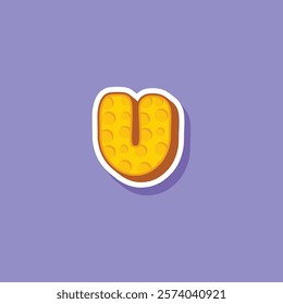 Vector letter U cheese logo design template inspiration, vector illustration.