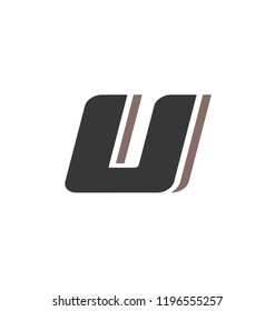 Vector letter U. Digital style symbol design. Font element. Alphabet logo. Monogram template.