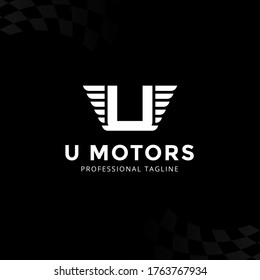 Plantillas de logotipo de la letra vectorial U aisladas en fondo blanco. Diseño De Ala Moderna. 