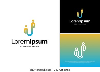 Vektorgrafik Buchstabe U Social Community Logo Design Vorlage