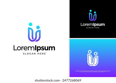 Vektorgrafik Buchstabe U Social Community Logo Design Vorlage