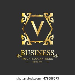 Vector Letter V Business Luxury Logo template Calligraphy template
