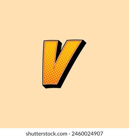 Vector letter V cartoon comic logo design template inspiration, vector illustration.