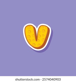 Vector letter V cheese logo design template inspiration, vector illustration.