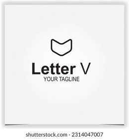 Vector letter v creative black color modern line art awesome logo premium elegant template vector eps 10