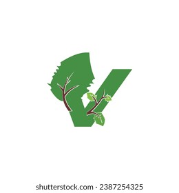 Vector letter v design with creative unique element idea concept and icon
