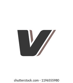 Vector letter V. Digital style symbol design. Font element. Alphabet logo. Monogram template.