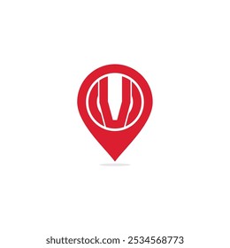 Vector letter V pin point logo design template inspiration, vector illustration.