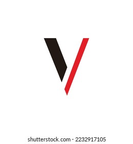 vector de letra v diseño de movimiento geométrico simple