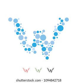 Vector Letter W Alphabet Typo Font Geometric Bubble Circle Sphere Ball Pattern Logo Icon Brand Symbol Shape Object Element Professional Corporate Identity Modern Business