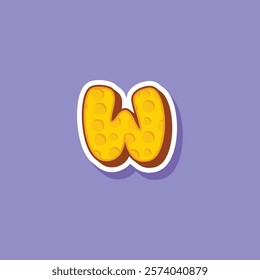 Vector letter W cheese logo design template inspiration, vector illustration.