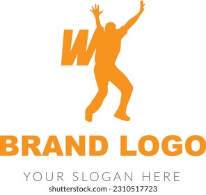 Leyenda vectorial Concepto del logotipo del cricket W con el símbolo BOWLER del logotipo de los deportes de cricket