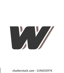 Vector letter W. Digital style symbol design. Font element. Alphabet logo. Monogram template.