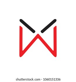 vector of letter w geometric lines logo 