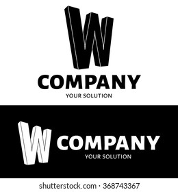 Vector letter W logo. Brand logo W for the company in the form of 3D letters