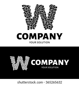 Vector letter W logo. The logo is the letter W consists of cubes.