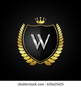Vector letter W logo.Luxury logo design.