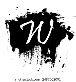 Vector Letter W in the middle of Brush Strokes, Element for graphic design