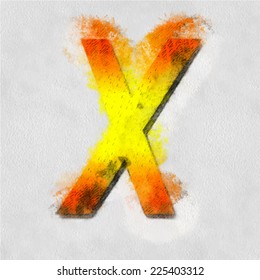 Vector letter in watercolor