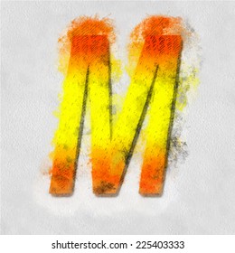 Vector letter in watercolor