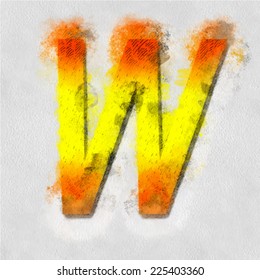 Vector letter in watercolor