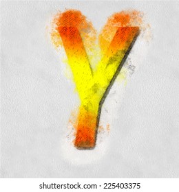 Vector letter in watercolor