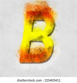 Vector letter in watercolor
